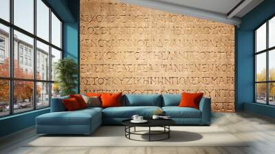 Ancient Greek text. Ancient Greek is the language of the empire of Alexander and the kingdom of the Diadochi, the Roman Empire. Background on the theme of ancient culture, archeology and history. Wall mural