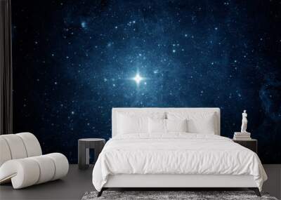 Panoramic beautiful night sky and star. Abstract background. Elements of this image furnished by NASA. Wall mural