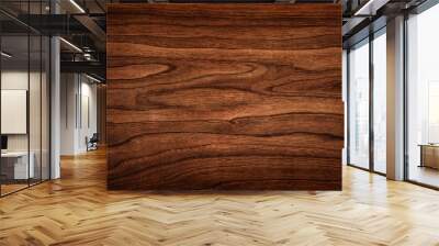 Walnut tree texture close up. Wide walnut wood texture background. Walnut veneer is used in luxury finishes. Wall mural