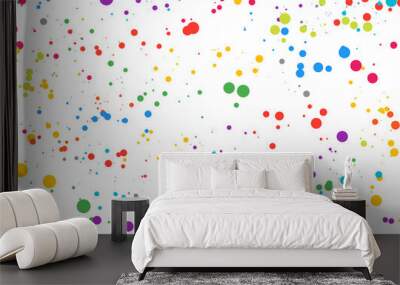 Beautiful colorful watercolor splatter on white background for cute decoration, making cool banner on page and cover Color splash dots and spray concept Wall mural