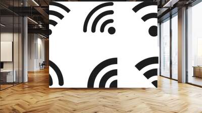 Sketch vector illustration silhouette drawing wifi network symbol logo icon design Wall mural