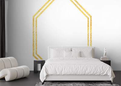 Luxury gold glitter geometric wedding frame Wall mural