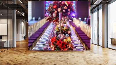 Table set for wedding or another catered event dinner Wall mural