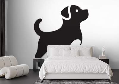 isolated black silhouette of a dog collection, Set of dog silhouette vector. Dogs and puppies in different breed, corgi, golden retriever, poses, sitting, standing, jump Wall mural