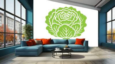 Cabbage vector elements silhouette isolated in white background Wall mural