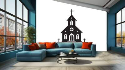 church vector silhouette illustration isolated in white background Wall mural