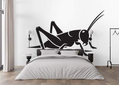 grasshopper  vector silhouette isolated in white background Wall mural