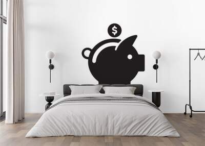 piggy bank  vector silhouette illustration Wall mural