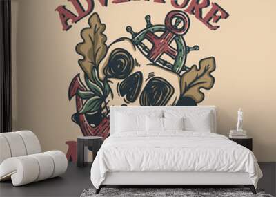 Vector skull and anchor vector design Wall mural