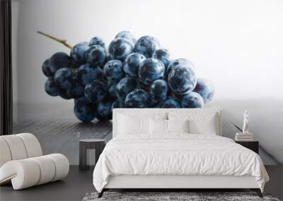 red grape on black wooden table Wall mural