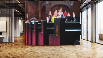 Catholic lutheran cathedral interior with church choir singing in the background Wall mural