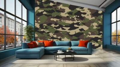 Green hunting camouflage. Military camouflage. Wall mural