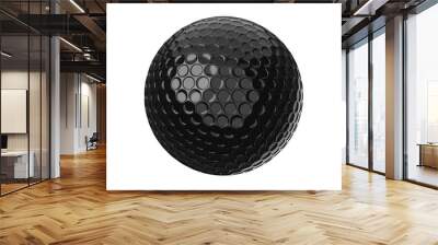 Black golf ball isolated on white background.
3d illustration for background.
 Wall mural