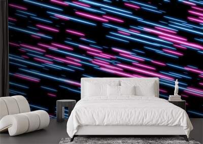 Blue and pink speed light abstract background. Wall mural