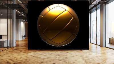 Gold volleyball ball isolated on black background.
3d illustration for background.
 Wall mural