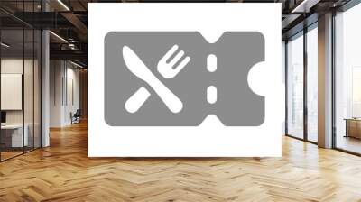 Food coupon vector icon. Discount or gift voucher for restaurant and meal. Wall mural