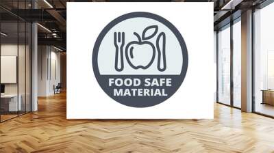 Food safe material label. Vector sticker for food safety. Wall mural