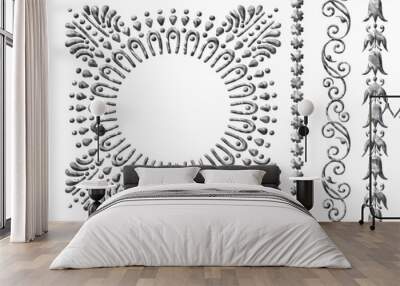 3d vintage embroidery pattern set Wall mural