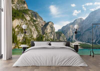 Braies lake in Italian Alps	 Wall mural