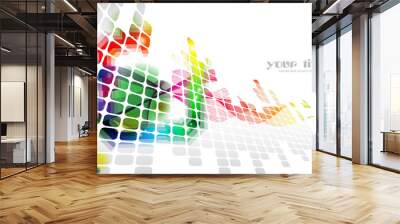 colored abstract background with squares Wall mural