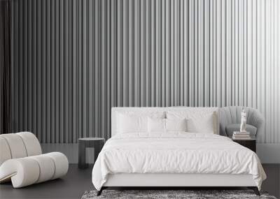 modern interior design. A minimalistic wall with vertical lines and two armchairs in the room. This interior background is suitable for a presentation or a mock-up Wall mural