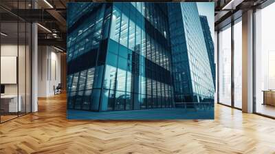 Modern skyscrapers in the business district Wall mural