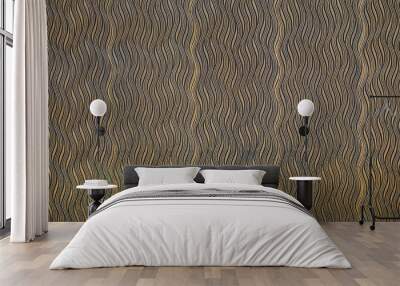 Gold on Black Textured Metal Background with Patina. Wall mural