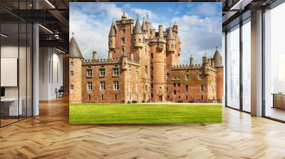 Glamis castle in scotland on a summer day Wall mural