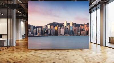 Hong Kong skyline from kowloon, panorama at sunrise, China - Asia Wall mural