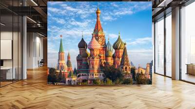 Moscow, St. Basil's Cathedral in Red square, Russia Wall mural