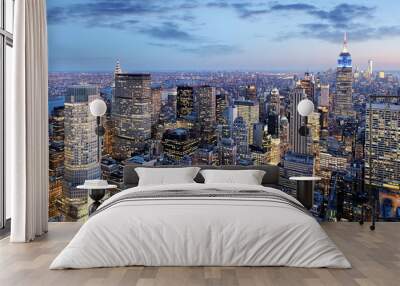 New York city at night, Manhattan, USA Wall mural