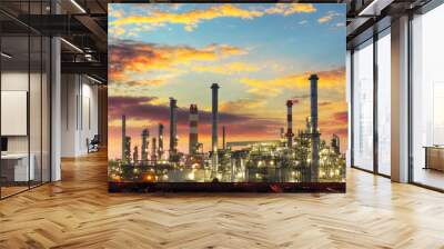 oil refinery industrial plant at night Wall mural