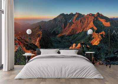 Panorama mountain autumn landscape Wall mural