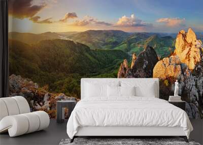 rocky moutain at sunset - slovakia Wall mural