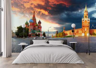 Russia - Moscow Red square with Kremlin Wall mural