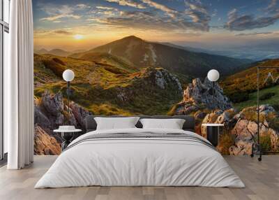 Slovakia mountain from peak Chleb Wall mural