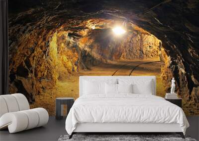 Underground mine tunnel, mining industry Wall mural