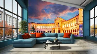 Vienna Hofburg Imperial Palace at night, - Austria Wall mural