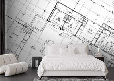 Write a blueprint architecture for building. Wall mural