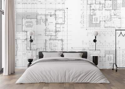 Write a blueprint architecture for building. Wall mural