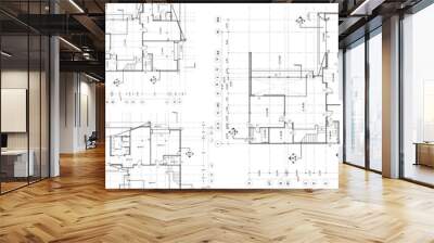 Write a blueprint architecture for building. Wall mural