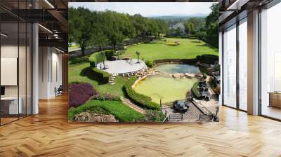 View landscape of luxury and modern garden at Khao Yai in Nakhon Ratchasima, Thailand Wall mural