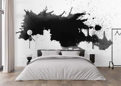 Black and white color abstract art pattern. Shadow paste. Mark of ink. Wall mural