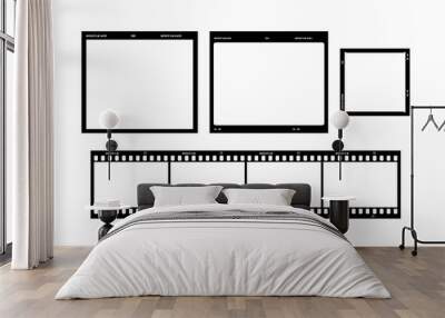 Photo and movie film blank frame illustrations set. Wall mural