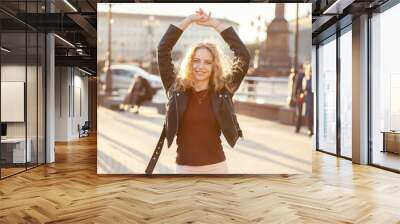 happy blond girl Wall mural