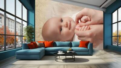 mother with newborn Wall mural