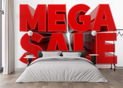 3D MEGA SALE word on white background 3d rendering Wall mural