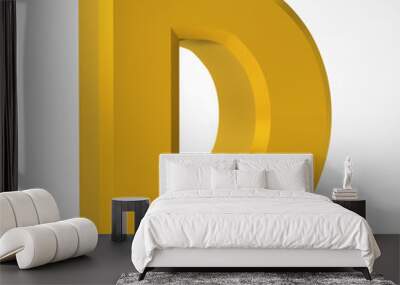 D gold alphabet word on white background illustration 3D rendering Wall mural