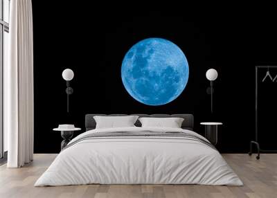 Blue Full moon on the dark night Wall mural