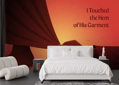 woman touching hem of jesus robe Wall mural